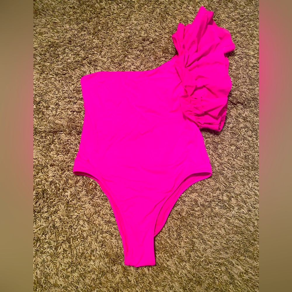 Zara One Shoulder One Piece Swimsuit